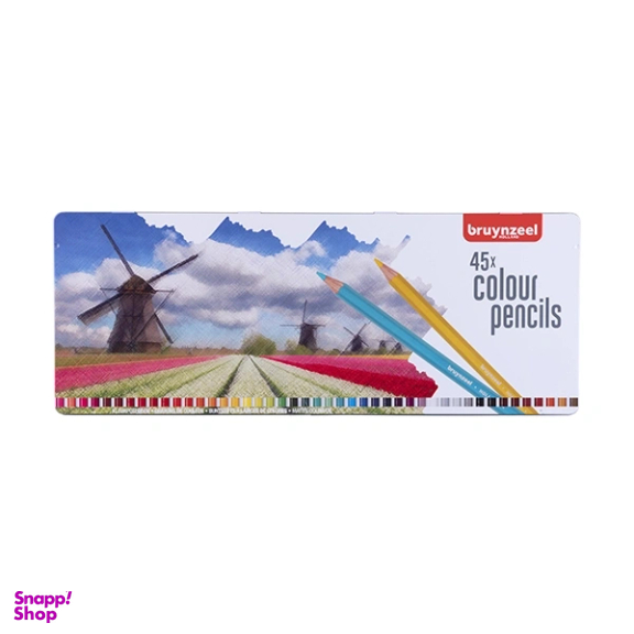 مداد رنگی 45 رنگ برونزیل مدل جعبه فلزی Bruynzeel 60312902 Holland