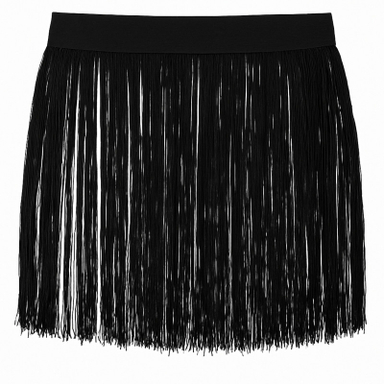 دامن نیم کلوش زنانه مدل کمر کشی ریش ریش رنگ مشکی