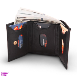 کیف پول زنانه چرم یلسان مدل لیورا کد 155-MC رنگ مشکی