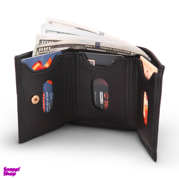 کیف پول زنانه چرم یلسان مدل لیورا کد 155-MC رنگ مشکی