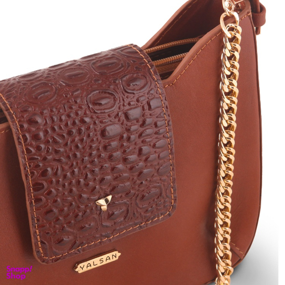 کیف دوشی و دستی زنانه چرم یلسان مدل راشا کد GAN-104-ASL