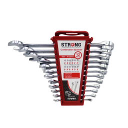 آچار یکسر تخت و یکسر رینگی استرانگ مدل YP-IND-6/22MM مجموعه 12 عددی