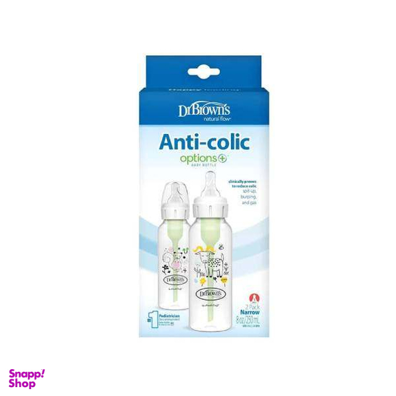 شیشه شیر دکتر براونز طرح سنجاب و بز مدل SB82042 گنجایش 250 میلی لیتر بسته 2 عددی