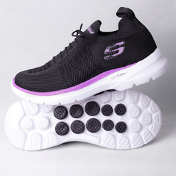 کفش راحتی زنانه طرح اسکچرز مدل گو‌واک کد 2025 رنگ مشکی بنفش