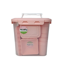 سبد پیک نیک و سرویس مسافرتی لاولی پلاست 58 پارچه کد TIK1160F
