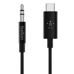 کابل تبدیل AUX 3٫5 به USB-C بلکین مدل F7U079bt03-BLK طول 0٫9 متر