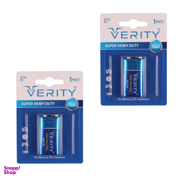 باتری کتابی وریتی مدل 6F22 بسته 2 عددی