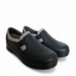 کفش روزمره زنانه چرم راديس مدل ملو کد 687-MC رنگ مشکی