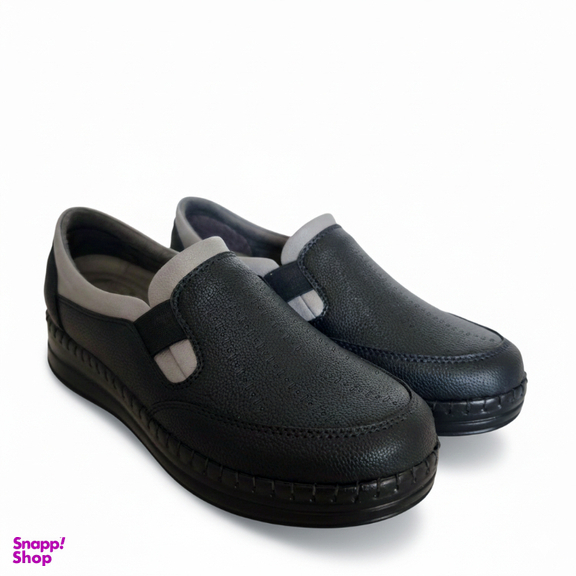 کفش روزمره زنانه چرم راديس مدل ملو کد 687-MC رنگ مشکی