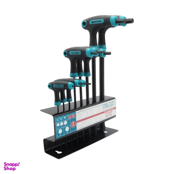 آچار آلن شش گوش نولان مدل YP-T-Hhandle مجموعه 8 عددی