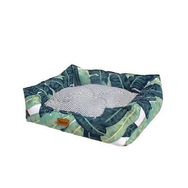 تشک و جای خواب سگ و گربه پتووا مدل مایا برگ سبز سایز M