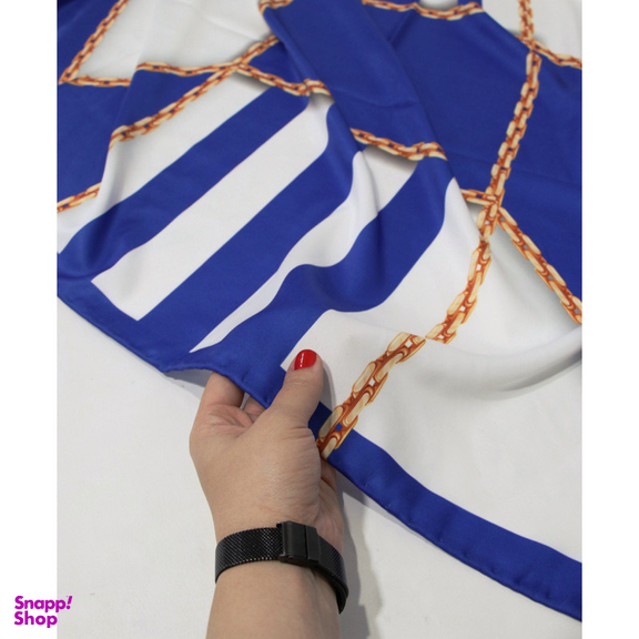 روسری زنانه آنالیا مدل ابریشم دست دوز طرح زنجیری کلاسیک کد ana-2821