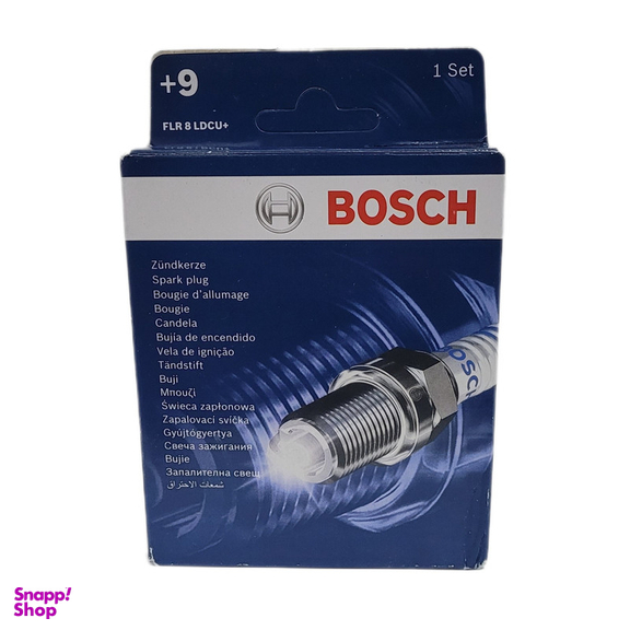 شمع خودرو بوش مدل دو پلاتین پایه کوتاه کد FLR8LDCU+ (+9) بسته 4 عددی
