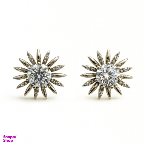 گوشواره نقره زنانه طرح گل کد 48001 EAR