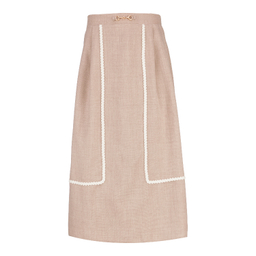 ست کت و دامن زنانه السانا مدل ضحا کد 219607 رنگ شکلاتی