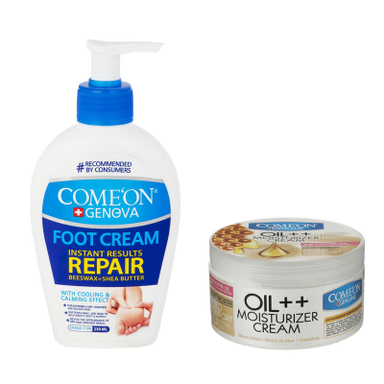 کرم رفع ترک پا کامان مدل 01 حجم 300 میلی لیتر به همراه کرم مرطوب کننده کامان مدل Oil حجم 250 میلی لیتر