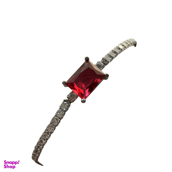 دستبند نقره 925 عیار زنانه طرح تنیسی و نگین صورتی کد 1954 DSTB
