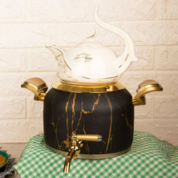 ست کتری قوری کروپ ست مدل رنگی ماربل کد 915