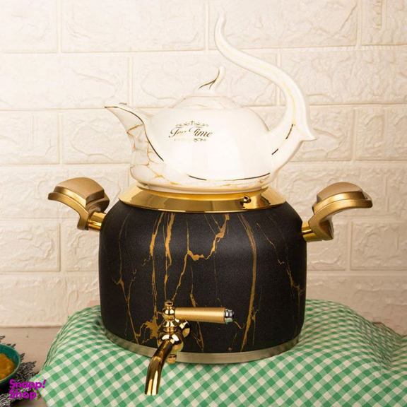 ست کتری قوری کروپ ست مدل رنگی ماربل کد 915