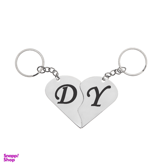 جاکلیدی گیلواره زراوشان مدل قلب دو تکه حرف D Y