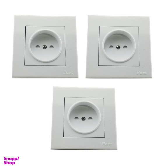 پریز توکار بدون ارت پارت الکتریک مدل تابش بسته 3 عددی