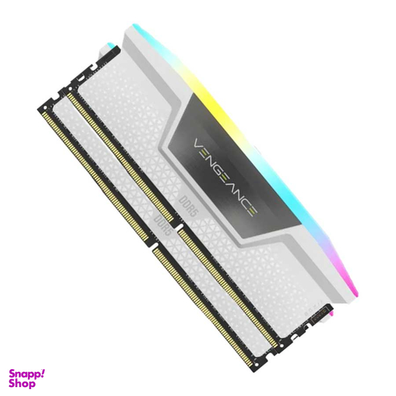 رم دکستاپ کورسیر مدلVengeance RGB DDR5 32GB Dual 5200MHz ظرفیت ۳۲ گیگابایت رنگ سفید