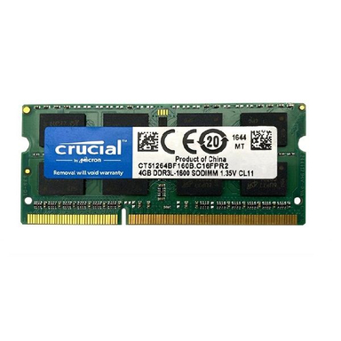 رم لپ تاپ DDR3L تک کاناله 1600 مگاهرتز (1×4GB) CL11 کروشیال ظرفیت 4 گیگابایت
