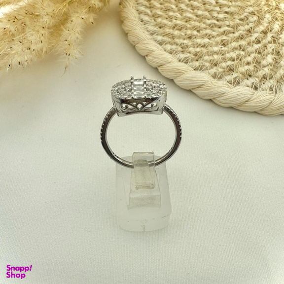 انگشتر نقره 925 عیار زنانه طرح نگین مربع کد RNGF 45582
