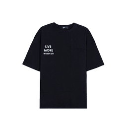 تیشرت زیگ مدل Live more رنگ مشکی