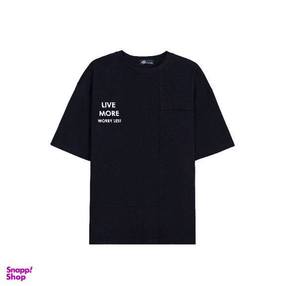 تیشرت زیگ مدل Live more رنگ مشکی