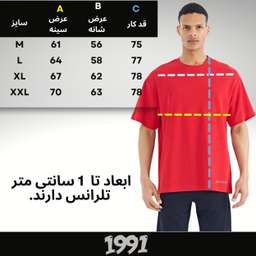 تیشرت اورسایز آستین کوتاه مردانه نوزده نودیک مدل TS1963 R