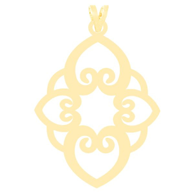 آویز گردنبند طلا 18 عیار زنانه کرابو طرح اسلیمی مدل Kr3375