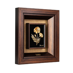 تابلو ورق طلا الون طرح گل همیشه بهار