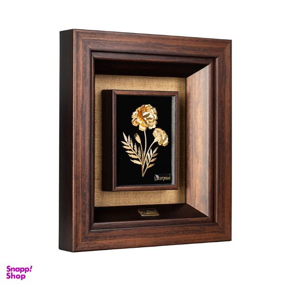 تابلو ورق طلا الون طرح گل همیشه بهار