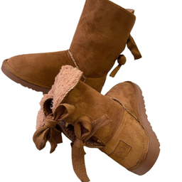 بوت زنانه طرح اگ مدل پشت بندی رنگ عسلی