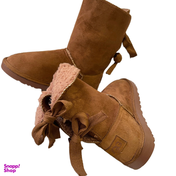 بوت زنانه طرح اگ مدل پشت بندی رنگ عسلی