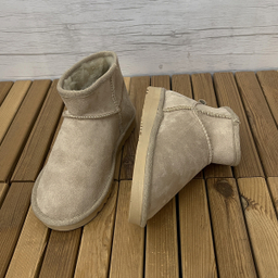 نیم بوت زنانه طرح آگ کوتاه رنگ کرم