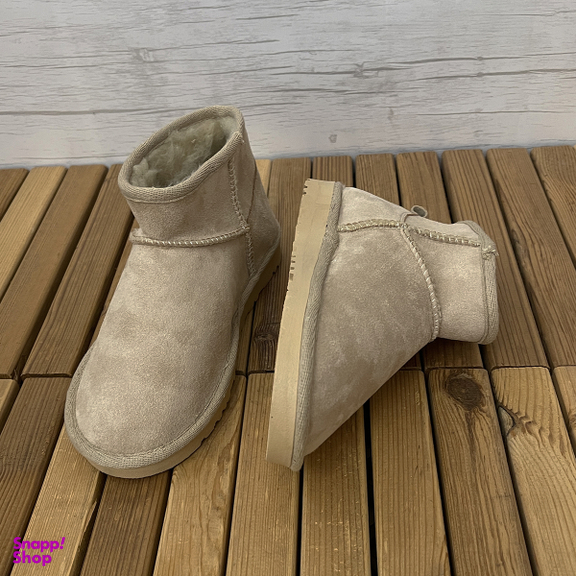 نیم بوت زنانه طرح آگ کوتاه رنگ کرم