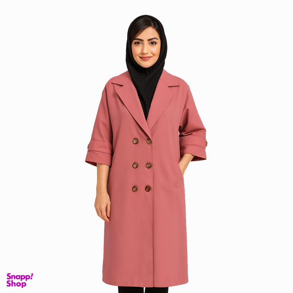 بارانی زنانه السانا مدل راوش کد 230516 رنگ صورتی