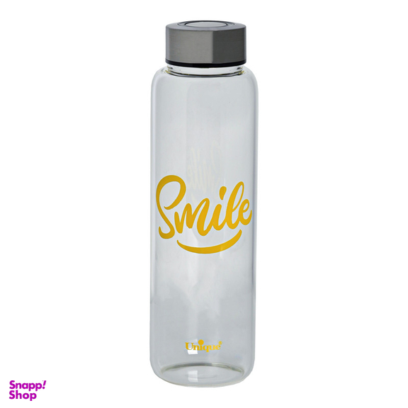 بطری شیشه ای یونیک طرح smile کد 3050