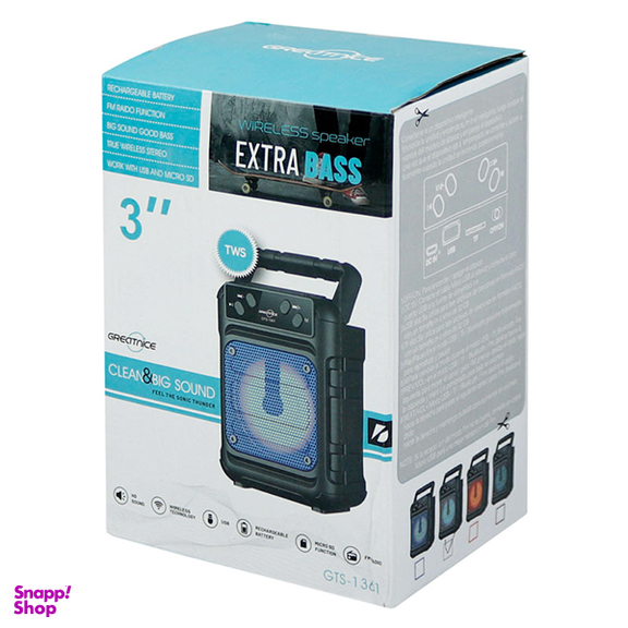 اسپیکر بلوتوثی قابل حمل مدل GTS-1361