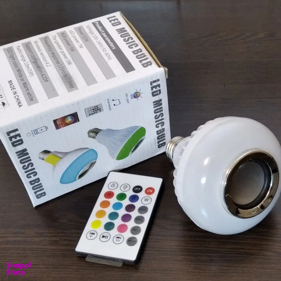 لامپ هوشمند و اسپیکر بلوتوثی مدل led music blub کد HB-61