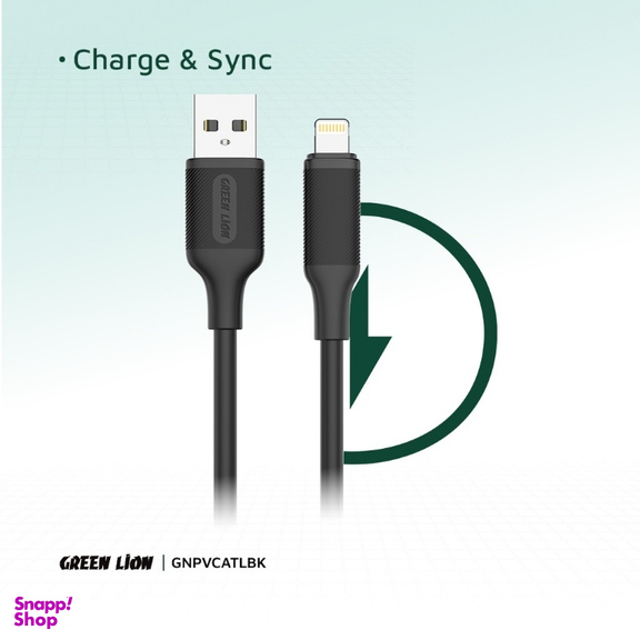 کابل شارژ USB به Lightning گرین لاین مدل 2.4A PVC طول 1 متر