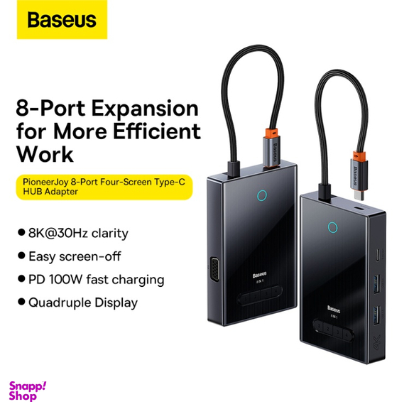 هاب 8 پورت Type-C بیسوس مدل PioneerJoy Series