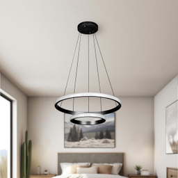 لوستر دو حلقه چشمه نور کد L6375/2BK