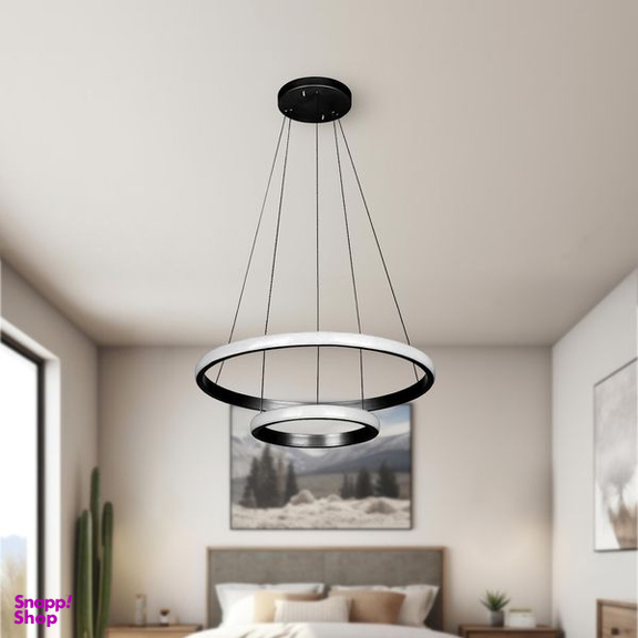 لوستر دو حلقه چشمه نور کد L6375/2BK