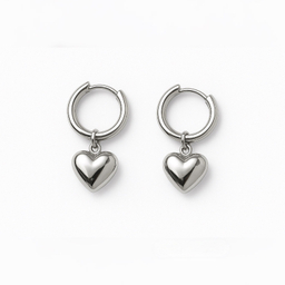 گوشواره نقره زنانه مدل قلب دامله