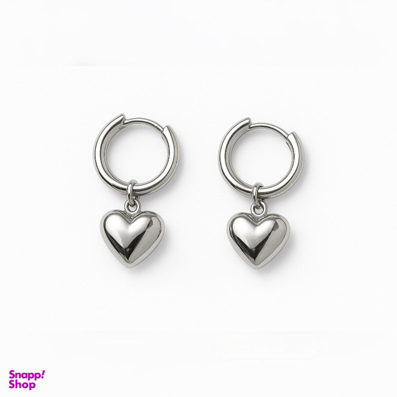 گوشواره نقره زنانه مدل قلب دامله