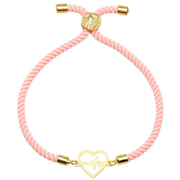 دستبند طلا 18 عیار زنانه کرابو طرح قلب و ضربان مدل Kr2158