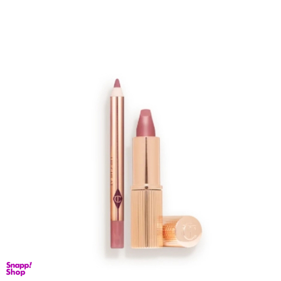 رژلب و خط لب شارلوت تیلبری مدل pillow talk oginal سایز مینی مجموعه 2 عددی